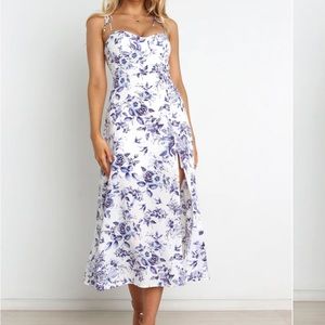 white floral petal & pup dress